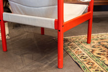 Load image into Gallery viewer, Vintage Red/Orange Safari Armchair with Beige Canvas

