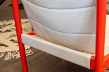 Load image into Gallery viewer, Vintage Red/Orange Safari Armchair with Beige Canvas
