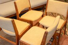 Load image into Gallery viewer, Reupholstered Vintage Teak Dining Chairs - Set of Four
