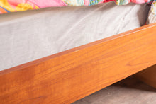 Load image into Gallery viewer, Vintage Teak Queen Bed with Floating Night Stands
