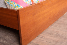 Load image into Gallery viewer, Vintage Teak Queen Bed with Floating Bedside Tables
