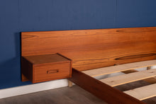 Load image into Gallery viewer, Vintage Teak Queen Bed with Floating Bedside Tables
