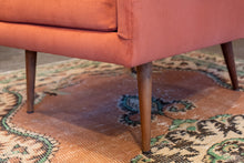 Load image into Gallery viewer, Reupholstered Orange Velvet Vintage Lounge Chair
