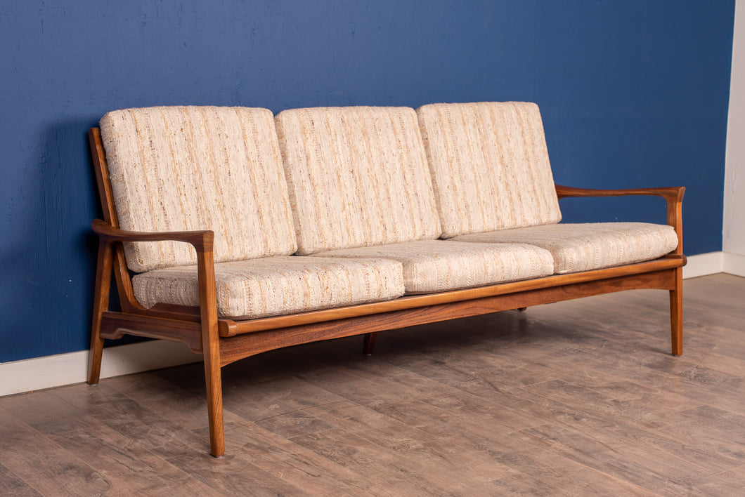 Vintage Teak Imperial Furniture Mid Century Three Seat Sofa