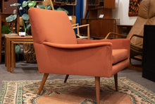Load image into Gallery viewer, Reupholstered Orange Velvet Vintage Lounge Chair
