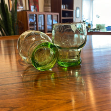 Load image into Gallery viewer, Vintage Green Lowball Glasses - set of two
