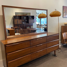Load image into Gallery viewer, Vintage Vic-Art Walnut Nine Drawer Dresser with Mirror
