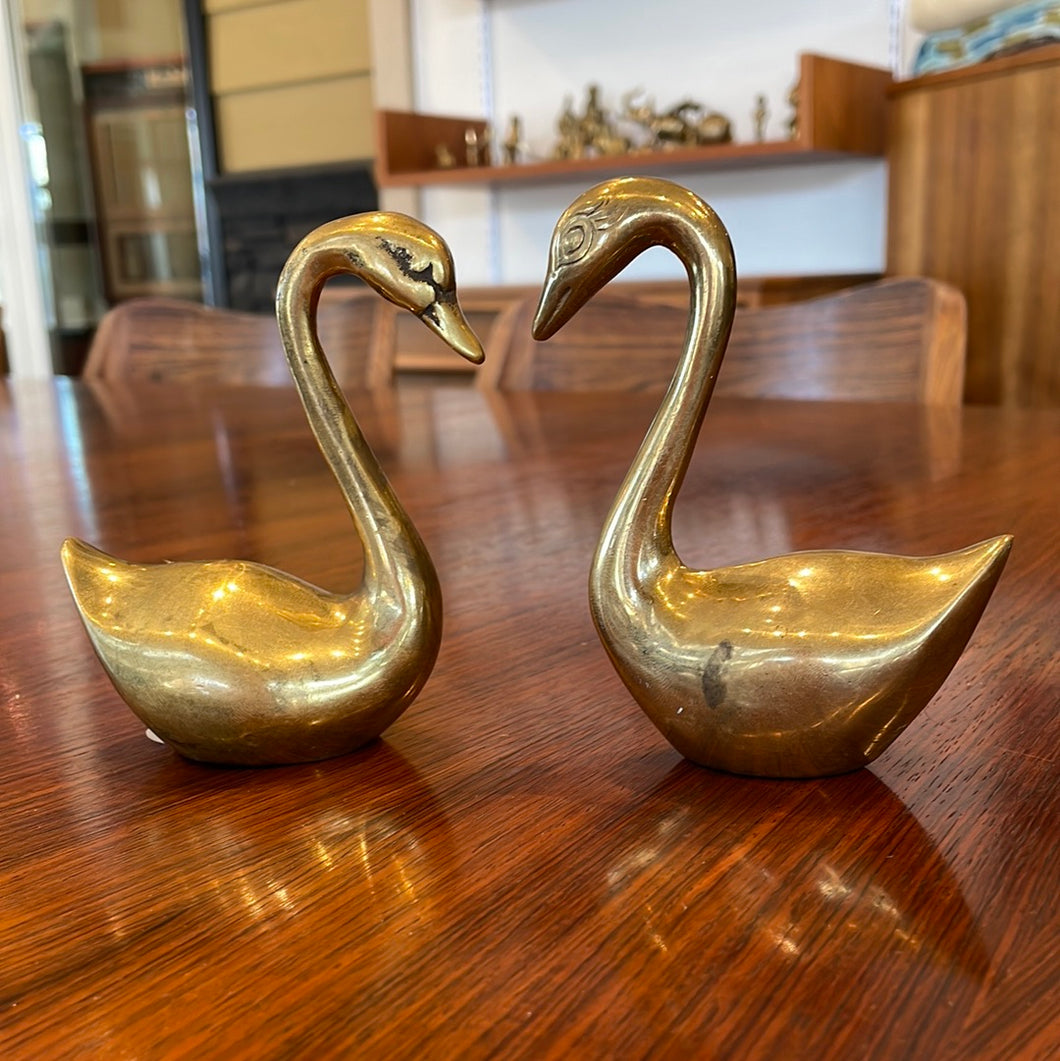 Brass Swans - Set of Two
