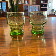Load image into Gallery viewer, Vintage Green Lowball Glasses - set of two
