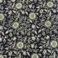 Load image into Gallery viewer, Vintage Green/Black/Cream Floral Tablecloth
