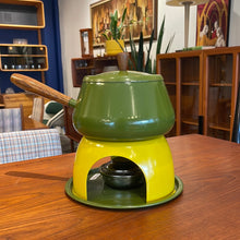 Load image into Gallery viewer, Vintage 1970’s Fondue Pot - Green and Yello

